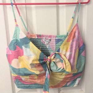 Crop Top Tank Plus-Sized - Reitmans x The Birds Papaya